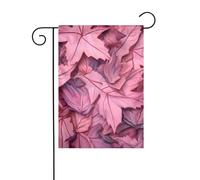 XBKGOHA Tableau motif feuilles roses camouflage mât de drapeau extérieur cour décoration mode 30,5 x 45,7 cm