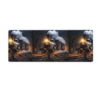 XBKGOHA Tapis de souris extra large avec image de train au galop - Forte adhérence, durable, bord de verrouillage précis - 30,5 x 80 cm