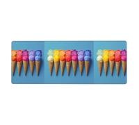 XBKGOHA Tapis de souris extra large avec motif crème glacée arc-en-ciel, forte adhérence, durable, bord de verrouillage précis 30,5 x 80 cm