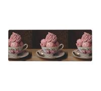 XBKGOHA Tapis de souris extra large avec motif crème glacée dans une tasse de thé, forte adhérence, durable, bord de verrouillage précis 30,5 x 80 cm