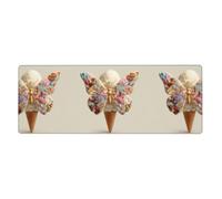 XBKGOHA Tapis de souris extra large avec motif de crème glacée papillon, forte adhérence, durable, bord de verrouillage précis 30,5 x 80 cm