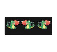 XBKGOHA Tapis de souris extra large avec motif de crocodile crachant et d'amour - Forte adhérence, durable, bord de verrouillage précis - 30,5 x 80 cm