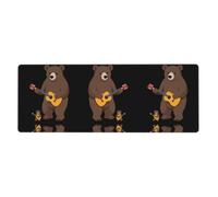 XBKGOHA Tapis de souris extra large Love Music Big Bear Little Bear - Forte adhérence, durable, bord de verrouillage précis - 30,5 x 80 cm