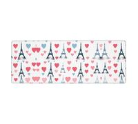 XBKGOHA Tapis de souris extra large Motif Tour Eiffel Amour Paris Forte adhérence, durable, bord de verrouillage précis 30,5 x 80 cm