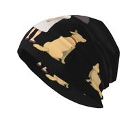 XBKGOHA The Story of People and Dogs Bonnet tricoté tendance pour adulte - Doux, confortable et respirant - Noir