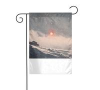 XBKGOHA The Sun on a Snowy Day Picture Mât de drapeau de jardin extérieur Décoration de cour 30,5 x 45,7 cm