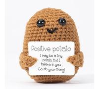 XBOCMY Pomme de terre positive au format de poche, pomme de terre en laine tricotée créative, meilleur cadeau pour la famille et les amis, cadeau pour petite amie, patient, anniversaire, fête