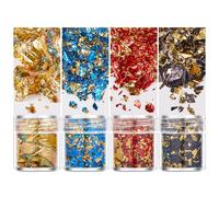 XBOKA Flocons de feuille d'or luxueux pour résine et feuille d'art - Flocons d'or pour projet artistique