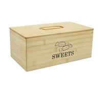 Xbopetda Boîte de rangement pour aliments - Boîte à bonbons avec 4 compartiments - Boîte de rangement vintage en bois pour bonbons, sucres, chocolats et collations