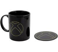 XBOX Set Tasse & Coaster Métal Officiel, Tasse Céramique avec Coaster en Liège, Coasters Cool & Cadeau pour Gamers, 300ml (10 fl oz)