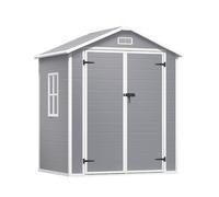Xbro Abri de Jardin Extérieur en Résine 173 x 125 x 210 cm, Superficie : 2,2 m², Système de Ventilation, Base Renforcée, avec Fenêtres, avec Verrou de Sécurité, pour Extérieur et Terrasse, Gris