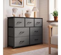 Xbro AP73 Commode à tiroirs, 7 tiroirs en tissu avec poignées, commode chambre avec plateau en bois, commode chambre couloir pour cuisine