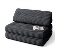 Xbro Canapé-lit Pliable 2 en 1 pour 2 Personnes, Canapé-lit avec Coussins Amovibles, Fauteuil-lit adapté aux Petits espaces, 90 x 130 cm plié, 200 x 130 cm déplié, Gris Foncé