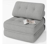 Xbro Canapé-lit Pliable avec Dossier, Fauteuil-lit Portable avec Fonction Couchage, Petit Canapé-lit pour Petits Espaces, 85 x 85 cm Plié, 190 x 85 cm Déplié, Gris Clair