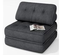 Xbro Canapé-lit Pliable avec Dossier, Fauteuil-lit Portable avec Fonction Couchage, Petit Canapé-lit pour Petits Espaces, 85 x 85 cm Plié, 190 x 85 cm Déplié, Gris Foncé