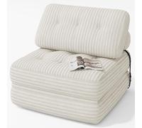 Xbro Canapé-lit pliable avec dossier inclinable, fauteuil convertible en lit 2 en 1 portable pour petits espaces, tissu velours côtelé avec rembourrage en mousse, 190 x 85 cm déplié