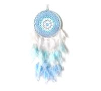 Xbsduih 1 Pcs Attrape-rêves Bleu Attrape-rêves Comme Montré pour la Chambre à Coucher Ornements à La Main avec Attrape-rêves pour Accrocher au Mur de la Chambre à Coucher Cadeaux de Bénédiction