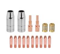 Xbsduih 16 Pièces 25AK Torche de Soudage Accessoires Consommables 0,8 mm MIG Torche Gaz Buse Pointe Support 25AK MIG/