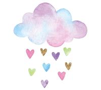 Xbsduih 6 Muraux Peints à la Main Nuages Colorés Décoration de la Chambre des Enfants Autocollants Amovibles Durable Facile à Utiliser