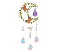 Xbsduih Attrape-rêves en lune améthyste, à suspendre à la fenêtre, porte-bonheur, cadeaux pour femmes, Noël, Thanksgiving, anniversaire, durable, facile à utiliser.