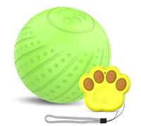 Xbsduih Boule de jouet interactive intelligente pour chiens, balle active pour chiots/chiens de petite taille avec lumières LED avec résistant et facile à utiliser - Vert