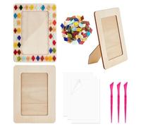 Xbsduih Cadre pour peinture Kit Artisanal Cadres en Bois Cadre Photo en Bois DIY avec Diamants pour Projet de Peinture DIY Cadre Photo