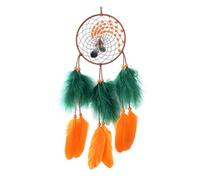 Xbsduih Capteur de rêves - Orange - Automne chaud avec plumes d'oie et de dinde, fait à la main pour l'ameublement de la chambre à coucher, facile à installer, facile à utiliser