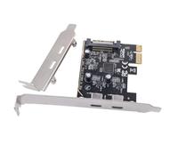 Xbsduih Carte d'extension PCIE Double Type C PCI-e X1 À 2 Ports Type-C USB 3.2 GEN1 5 Gbps Carte de Conversion Puce ASM1042 pour Bureau