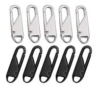 Xbsduih Charnière de rechange en métal (10 pièces), onglets en métal pour la réparation de la fermeture éclair, pour vêtements, bagages, bricolage