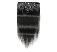 Xbsduih Extensions avec Clip de 16 Pouces Clip pour Cheveux Extensions de Cheveux Raides Texture de Peau Coutures Clip pour Cheveux Pièces de Cheveux Facile à Installer