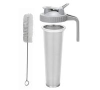Xbsduih Filtre à Café pour Infusion à Froid avec Couvercle à Bec Verseur pour Pot à Large Ouverture de 64 OZ, Passoire en Acier Inoxydable 304 avec Bague D'Étanchéité, Installation Facile et Dur