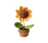 Xbsduih Fleurs en pot au Crochet Plantes Artificielles Décoration de Table Cadeau en Tissu 1 Pièce A