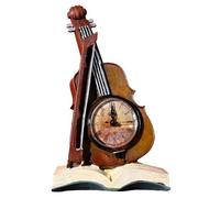 Xbsduih Horloge Numérique Esthétique Décoration Violon Miniature, Modèle Violon Vintage, Montres de Bureau pour Décoration de Bureau, Vert Artisanal Durable 27 x 15 x 11 cm
