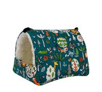 Xbsduih Lit pour oiseaux imprimé mignon, mini cage pour lapins, écureuil, cage pour petits animaux, cage pour animaux domestiques vert