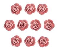 Xbsduih Lot de 10 boutons de porte florale en céramique florale vintage rose poignée tiroir cuisine + (rose)
