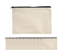 Xbsduih Lot de 12 sacs à fermeture éclair en toile, vierges de maquillage pour cosmétiques de voyage, étui, sacs-cadeaux pour fêtes, porte-monnaie pour pièces de monnaie