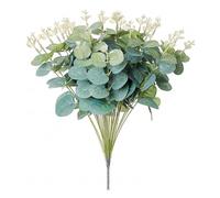Xbsduih Lot de 20 plantes fausses en soie feuille d'eucalyptus pour la maison, le jardin, le mariage, le scrapbooking, la fleur artificielle durable, facile à installer, facile à utiliser