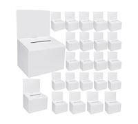 Xbsduih Lot de 24 boîtes pour conseils tirelire avec fente, boîtes de loterie 6 x 6 pouces, boîtes pour conseils avec fente amovible, boîtes pour dons