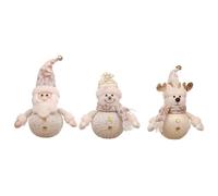 Xbsduih Lot de 3 décorations pour poupées de Noël à LED, décorations de maison, pour fêtes de Noël, table, cheminée, maison, bureau, voiture.