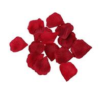 Xbsduih Lot de 300 pétales de fleurs roses en tissu bonbonnière pour décoration de fête de mariage rouge