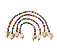 Xbsduih Lot de 4 cordes en coton, couleur perroquet, jouets élastiques, perroquet, escalade, jouets robustes, balançoire, pour oiseaux, cage, support de balançoire, jouet pour animaux domestiques, B