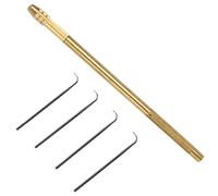 Xbsduih Lot de 4 crochets de ventilation + 1 support pour fabriquer/réparer perruques en dentelle perruques perruques crochet avec perles