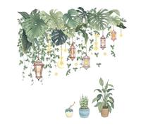 Xbsduih Lot de 4 feuilles amovibles Bonsaï PVC autocollantes décoration murale pour chambre à coucher canapé fond