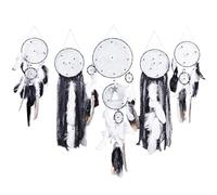 Xbsduih Lot de 5 attrape-rêves Boho à suspendre au mur, décorations faites à la main, plumes traditionnelles, attrape-rêves pour chambre à coucher, salon, décorations de maison durables