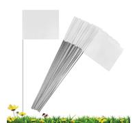 Xbsduih Lot de 50 drapeaux de signalisation, drapeaux blancs de jardin, 15 x 4 x 5 pouces, drapeaux de pelouse, drapeaux pour paysages