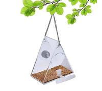 Xbsduih Mangeoire pour animaux de compagnie Smart Bird House acrylique avec caméra Home Mangeoire pour oiseaux de compagnie transparente 1080P HD Installation facile B