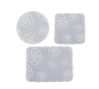 Xbsduih Moule en silicone de 3 pièces pour sous-verre, moule en silicone pour sous-verre de café, moule en résine époxy pour,ciment,verre à vin,tapis pour tasse