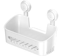 Xbsduih Organisateur de salle de bain, panier de rangement, perceuse, ventouse amovible, support mural