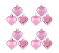 Xbsduih Ornements coeur pour san, boules à suspendre classiques en forme de cœur rose, décoration de coeur pour saint durable et facile à utiliser