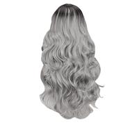 Xbsduih Perruques Synthétiques Longues Ondulées en Soie Haute Température Sans Frange Cosplay Utilisation Quotidienne Fibre Résistante à la Chaleur pour les Femmes